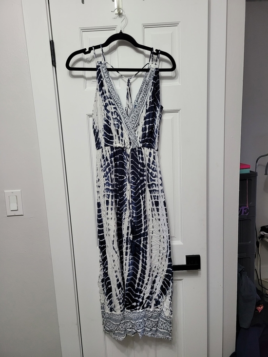 blue island Dresses & Skirts - blue island Navy and White Tie-Dye Maxi Dress